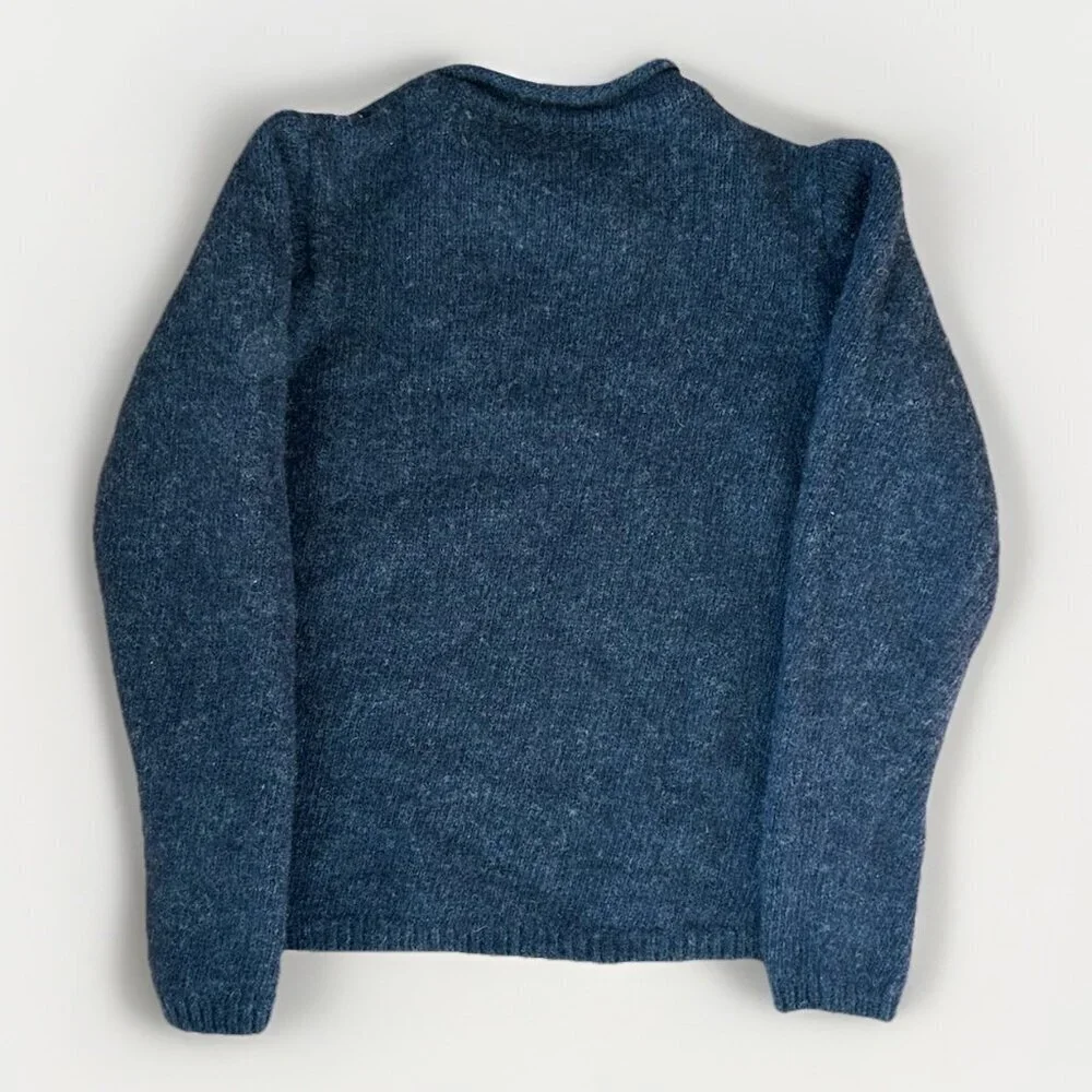 Vintage American Outfitters Cable Knit Navy Roll Neck Wool Sweater Boy's Size S